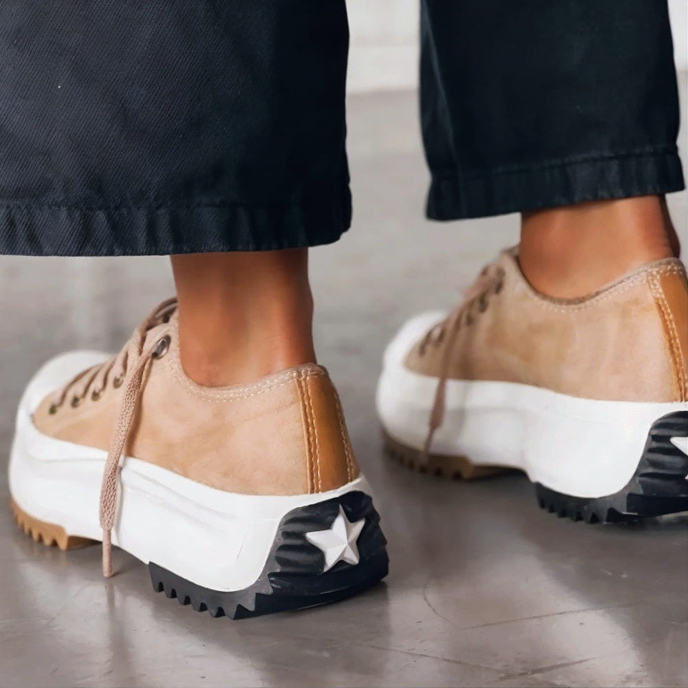 Elisa™ - Platform Sneakers van Leer