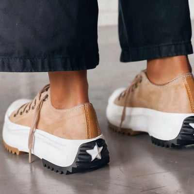 Elisa™ - Platform Sneakers van Leer