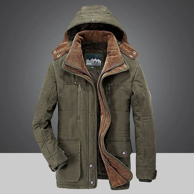 Thermische winterparka voor heren met meerdere zakken