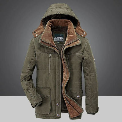 Thermische winterparka voor heren met meerdere zakken