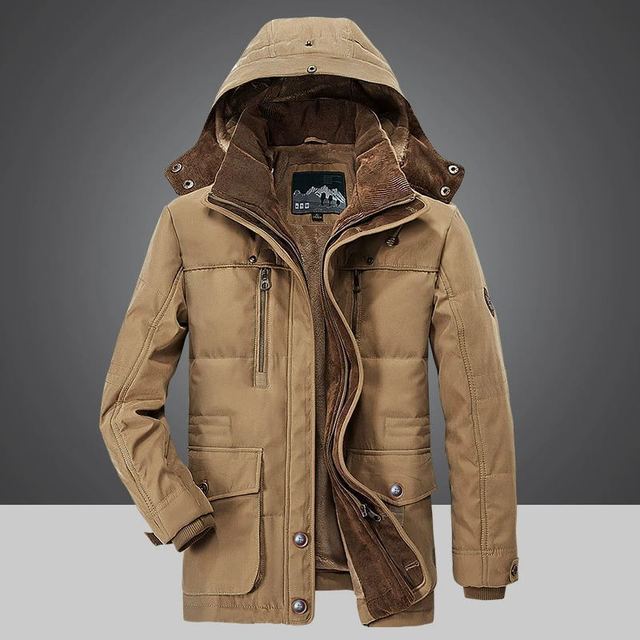 Thermische winterparka voor heren met meerdere zakken