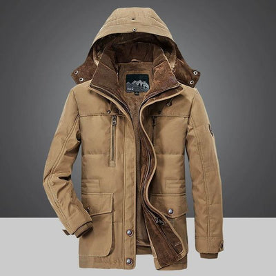 Thermische winterparka voor heren met meerdere zakken