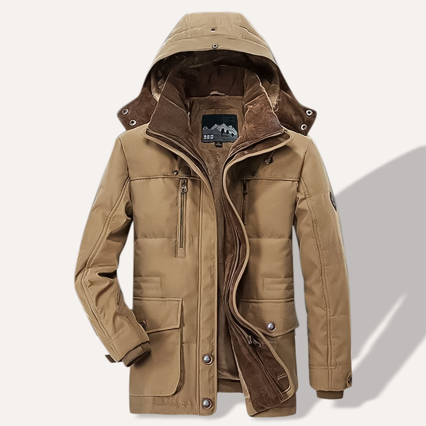 Thermische winterparka voor heren met meerdere zakken