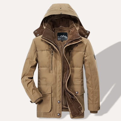 Thermische winterparka voor heren met meerdere zakken