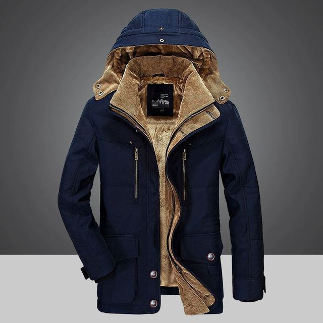 Thermische winterparka voor heren met meerdere zakken