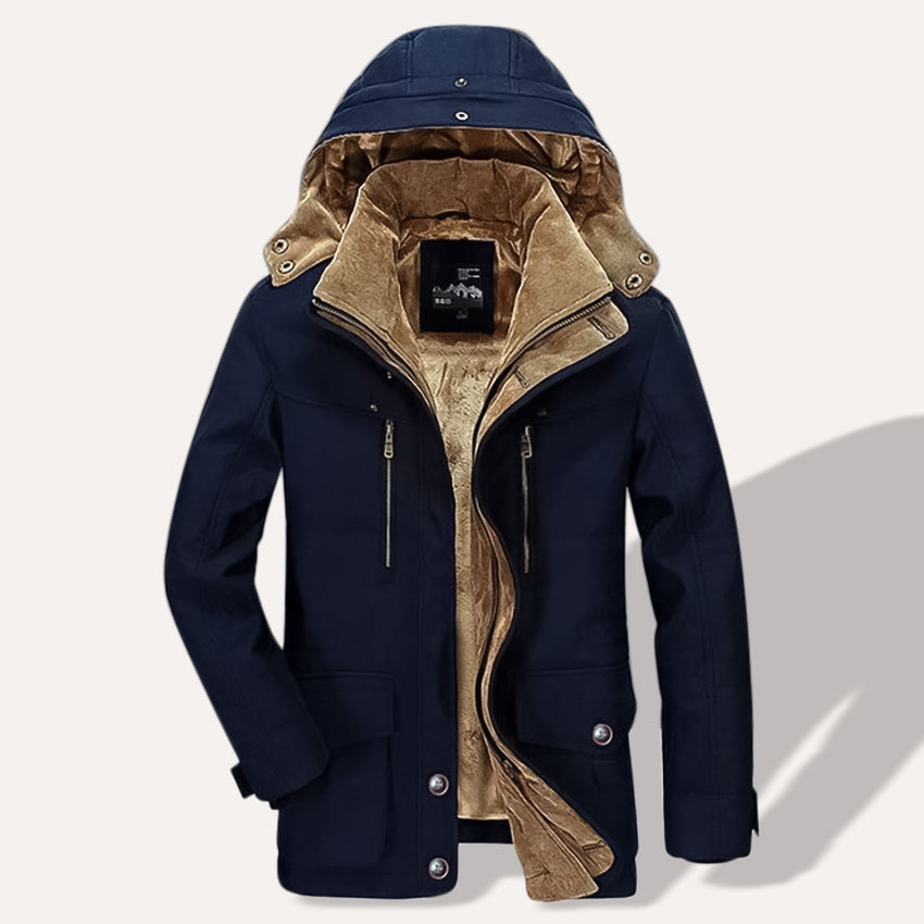 Thermische winterparka voor heren met meerdere zakken