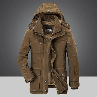 Thermische winterparka voor heren met meerdere zakken