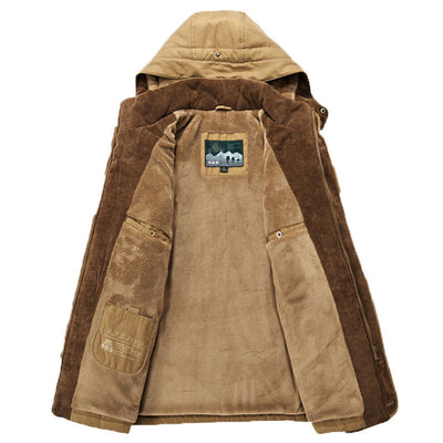 Thermische winterparka voor heren met meerdere zakken