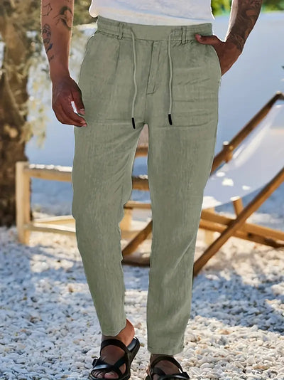 Van Vliet™ | Linnen Broek met Trekkoord