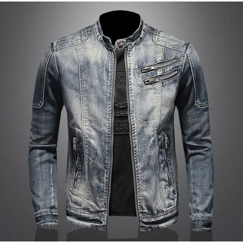 Casual denim winterjas