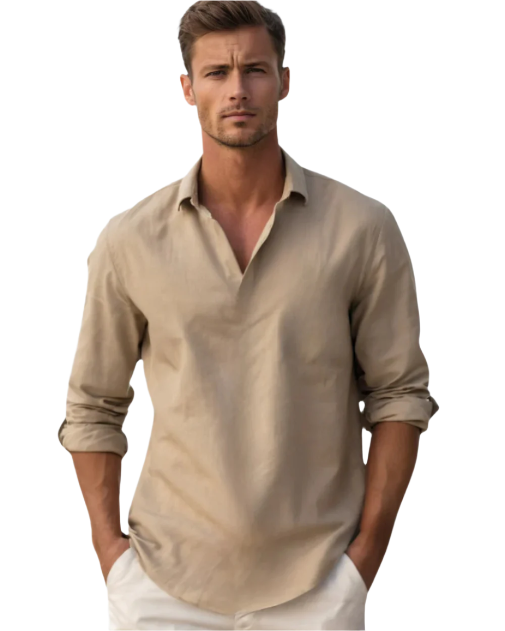 GIOVANNI – Linnen Overhemd met Mediterrane Allure