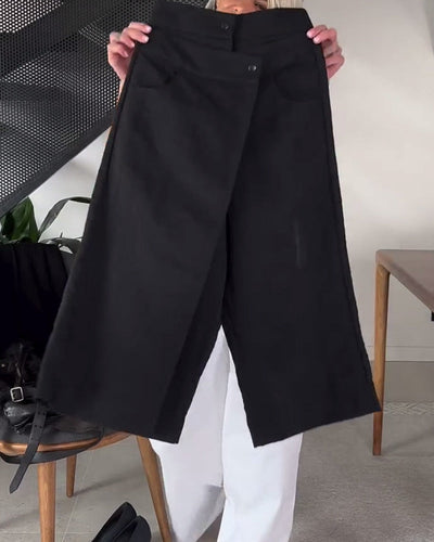 Schneider® | Eénkleurige asymmetrische casual broek
