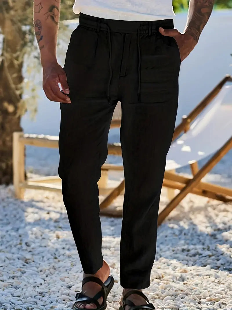 Van Vliet™ | Linnen Broek met Trekkoord