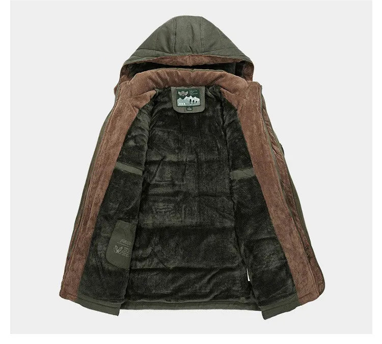 Thermische winterparka voor heren met meerdere zakken
