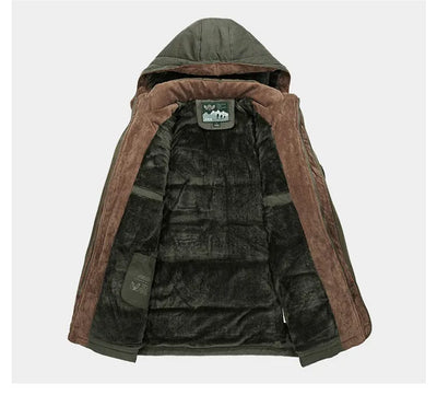 Thermische winterparka voor heren met meerdere zakken