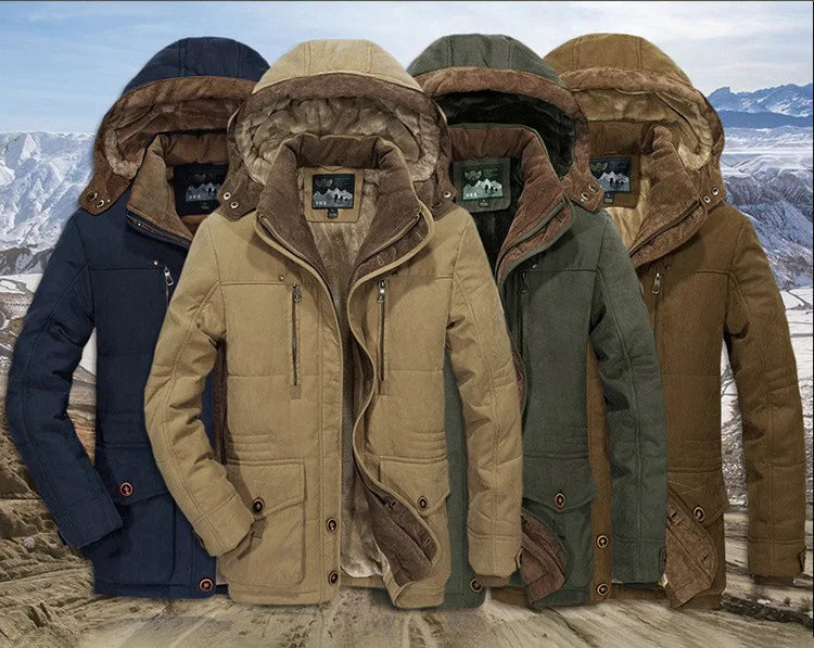 Thermische winterparka voor heren met meerdere zakken