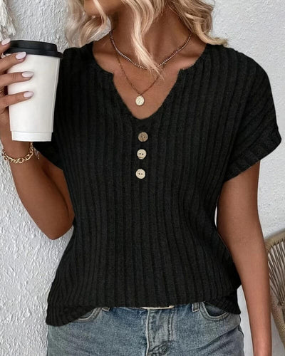 ROSINA I GEBREIDE BLOUSE MET V-HALS