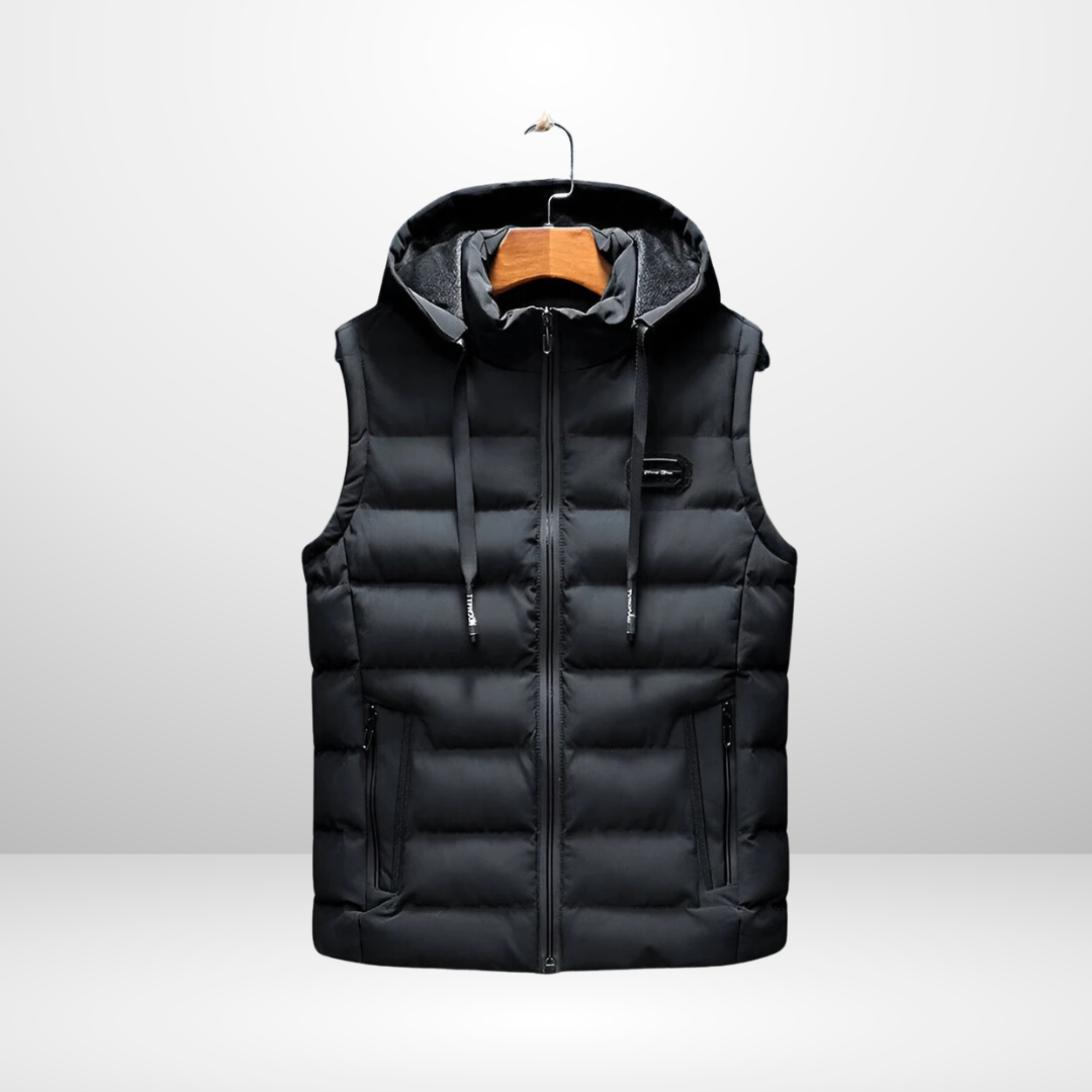 Gevoerd bodywarmer met capuchon