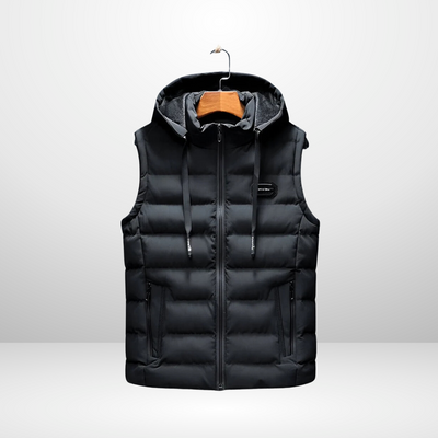 Gevoerd bodywarmer met capuchon