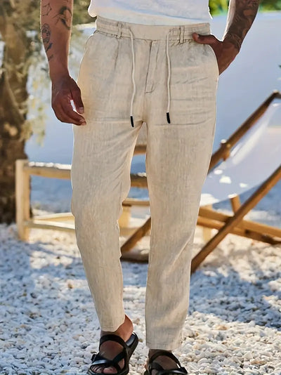 Van Vliet™ | Linnen Broek met Trekkoord