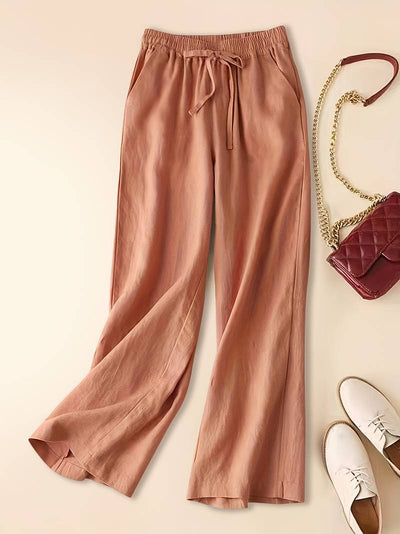 Chloe™ | Relaxed Bruine Broek met Touwtje