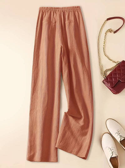 Chloe™ | Relaxed Bruine Broek met Touwtje