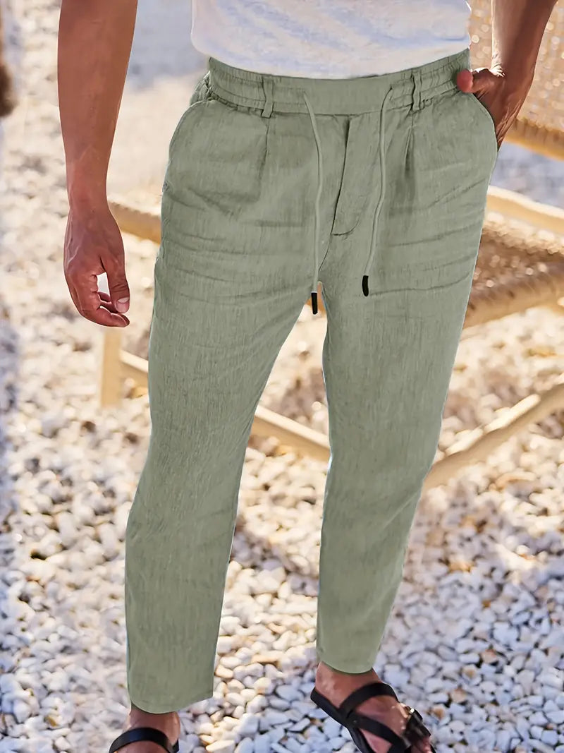 Van Vliet™ | Linnen Broek met Trekkoord