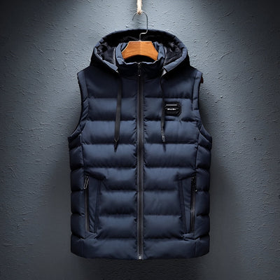 Gevoerd bodywarmer met capuchon