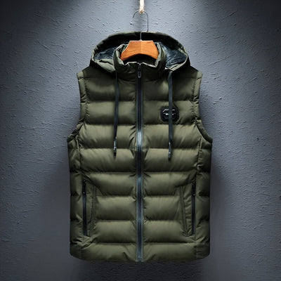 Gevoerd bodywarmer met capuchon