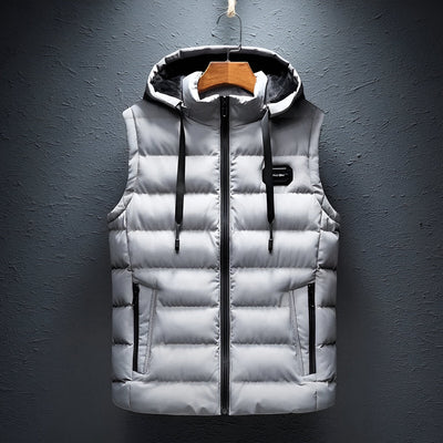 Gevoerd bodywarmer met capuchon